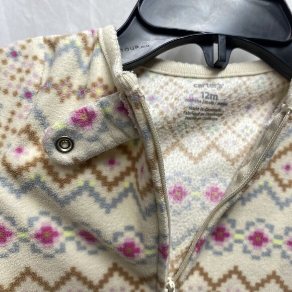 CARTER'S Long Sleeve Bodysuit Sleep And Play Girls12 Month Cream Full Zip/Snap - Picture 15 of 16